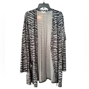 Terra &Sky Black and White Zebra Print Cardigan